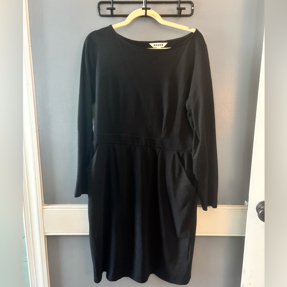 Boden Black Long Sleeve Dress
